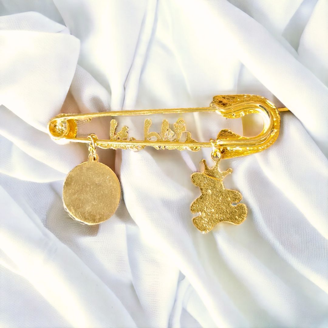 Masha Allah Baby Pin With ( Arabic ) Golden With ( AK  & 4 QUL ) (R)