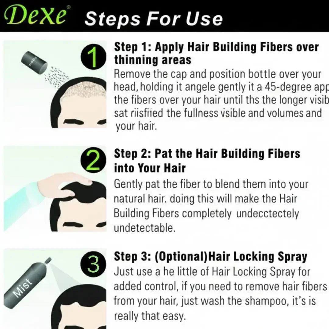DeXe Hair Building Fibers – Instant Hair Thickening Powder
